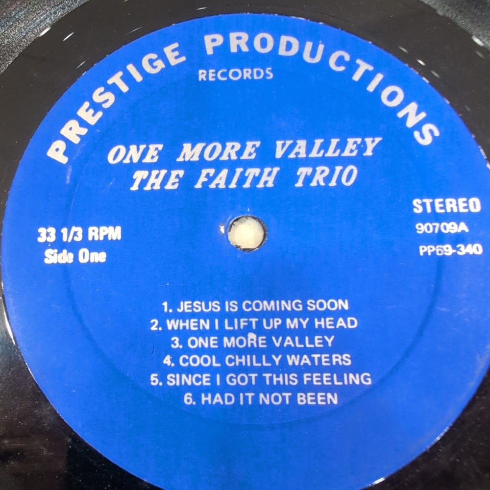 The Faith Trio One More Valley Vinyl LP Prestige Productions 90709A Gospel Recor - Picture 4 of 6